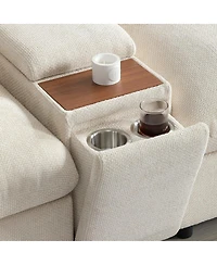 Streamdale Furniture 136" Modular Sectional Sofa with Console, Cup Holder & Usb Charger