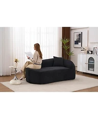 Streamdale Furniture Compression Curved Chaise Longue Indoor Modern Chenille Loveseat Couch