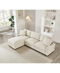 Streamdale Furniture Modular L-Shape Sectional Sofa with Ottoman Storage