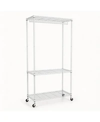 Streamdale Furniture Heavy Duty Rolling Garment Rack and Closet Organizer