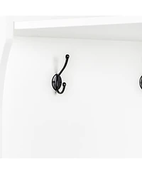 Streamdale Furniture Minimalist Corner Hall Tree with Shoe Bench and Coat Rack