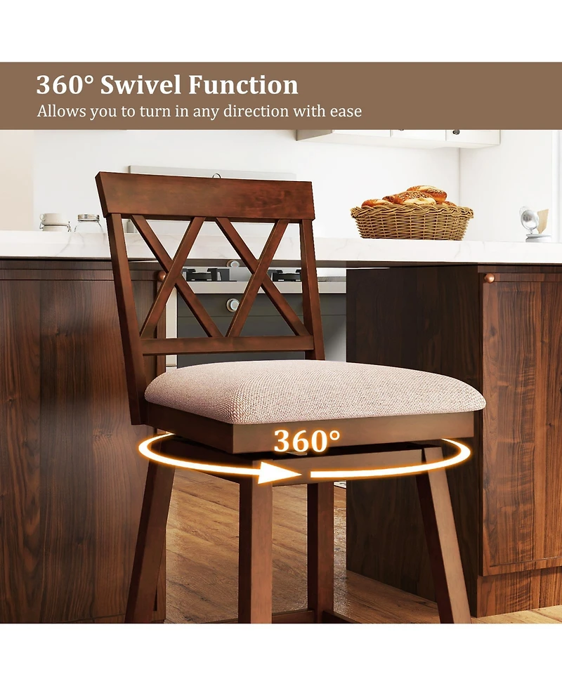 Sugift Counter Height Bar Stools with Upholstered Seat Cushion Set