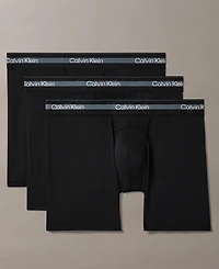 Calvin Klein Men's Stitch-Free Waistband Long Boxer Briefs, 3-Pack