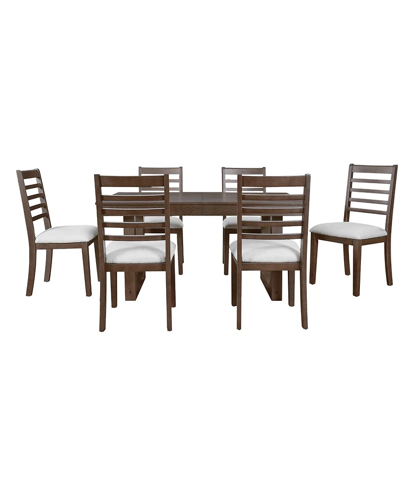 Streamdale Furniture 7 Piece Farmhouse Extendable Dining Set