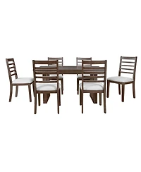 Streamdale Furniture 7 Piece Farmhouse Extendable Dining Set