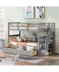 Streamdale Furniture Twin Bunk Bed w/ 3 Drawers