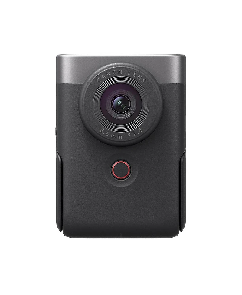 Canon PowerShot V10 Vlog Camera for Content Creators, Silver, Bundle with 64GB Uhs-i U3 microSDXC Memory Card with SD Adapter, 3-In-1 Wireless