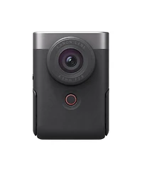 Canon PowerShot V10 Vlog Camera for Content Creators, Silver, Bundle with 64GB Uhs-i U3 microSDXC Memory Card with SD Adapter, 3-In-1 Wireless