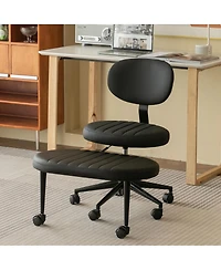 Streamdale Furniture Ergonomic Cross-Legged Swivel Desk Chair with Back Support