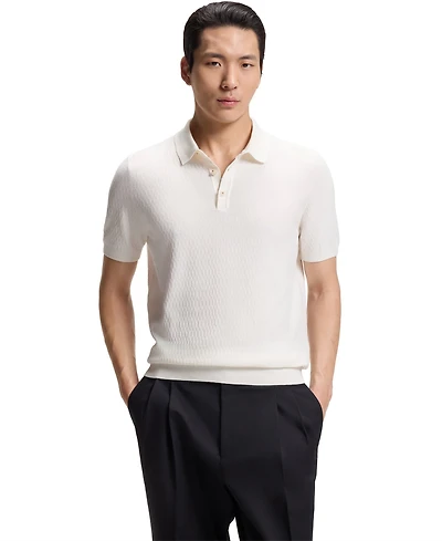 Boss by Hugo Men's Structured Fabric Regular-Fit Knit Polo Shirt