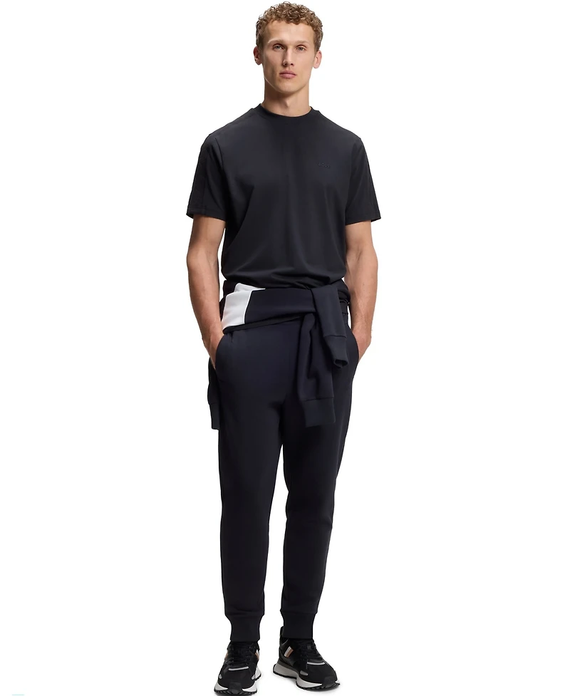 Boss by Hugo Men's Stretch-Cotton Regular-Fit Jacquard Tape T-Shirt