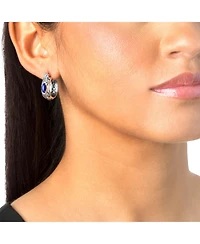 American West Jewelry Sterling Marquise Cut Huggie Hoop Earrings