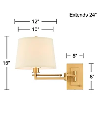 Franklin Iron Works Easley 15" High Warm Plug-In Swing Arm Wall Lamp