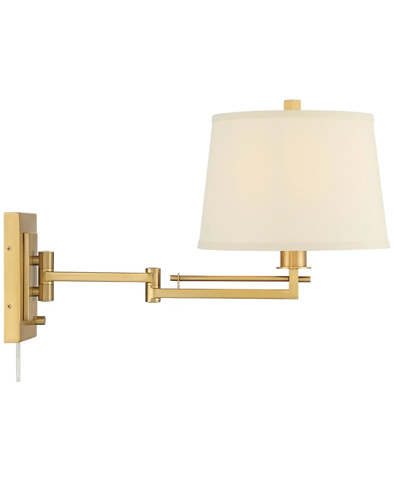 Franklin Iron Works Easley 15" High Warm Plug-In Swing Arm Wall Lamp Set of 2