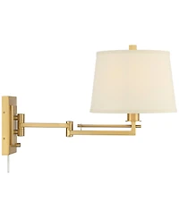 Franklin Iron Works Easley 15" High Warm Plug-In Swing Arm Wall Lamp Set of 2