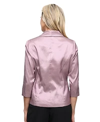 Alex Evenings Petite 3/4-Length-Sleeve Taffeta Top