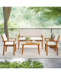 Slickblue Outdoor Patio Set 4 Piece with Coffee Table for Garden
