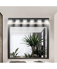 Busdays Modern Black Led Vanity Light 6 Lights Wall Sconce for Bathroom Mirror Sleek Minimalist Design Easy to Install