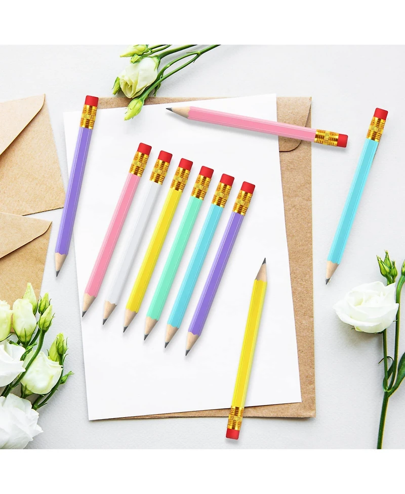 Gnuadz Golf Pencils Mini Half Eraser Hb Writing Drawing Pocket