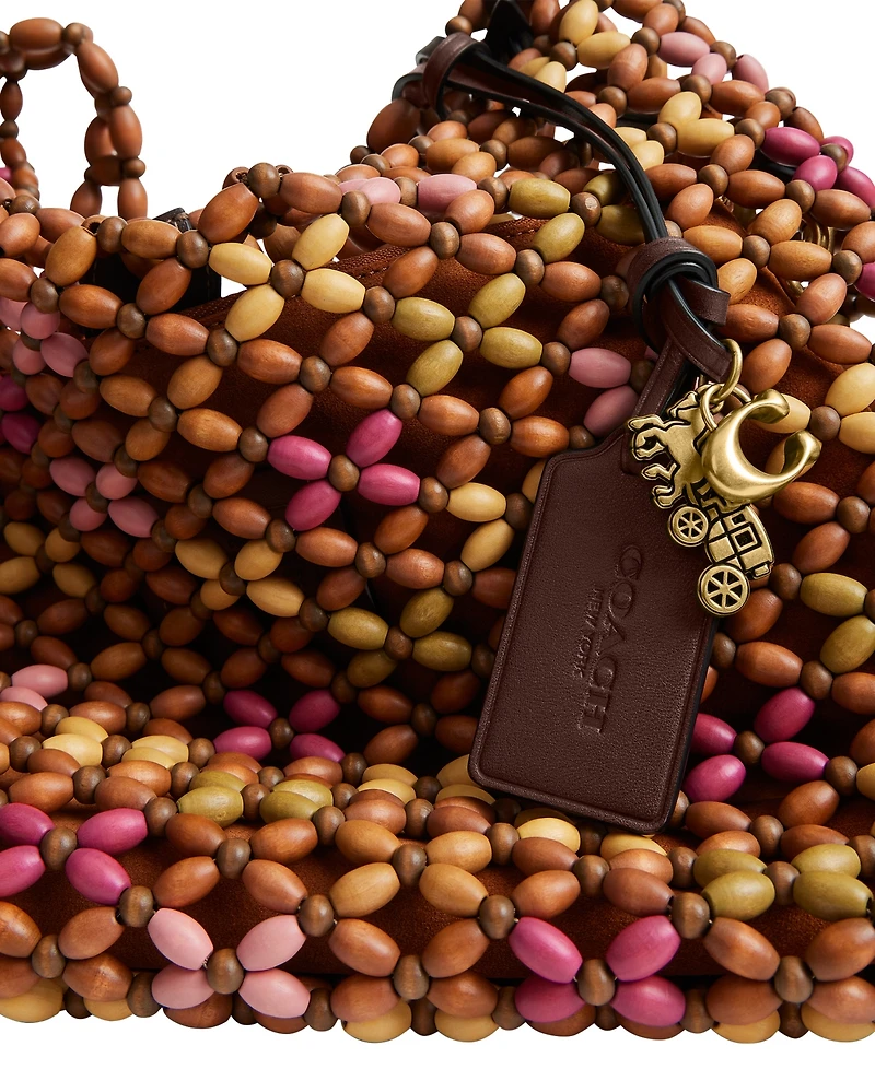 Coach Wooden Beaded Brooklyn Small Shoulder Handbag