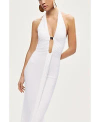 Nocturne Women's Halter Neck Cut-Out Maxi Dress