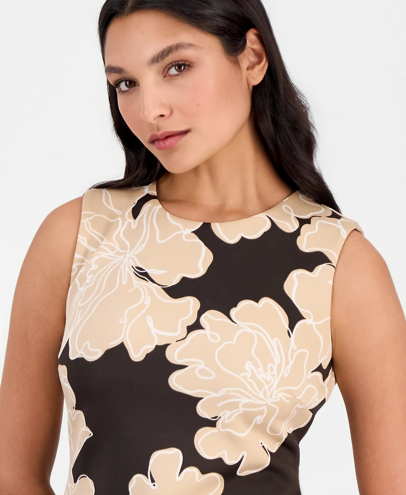 Anne Klein Women's Printed Sleeveless Scuba Sheath Dress