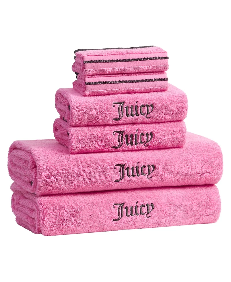 Juicy Couture Neon Border Cotton 6-Pc. Bath Towel Set
