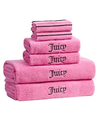 Juicy Couture Neon Border Cotton 6-Pc. Bath Towel Set