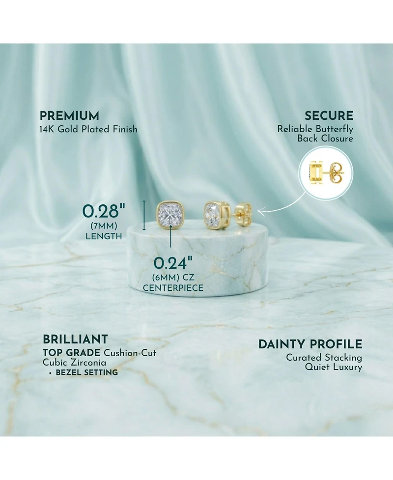 Interesting Designs Baguette Stud Earrings