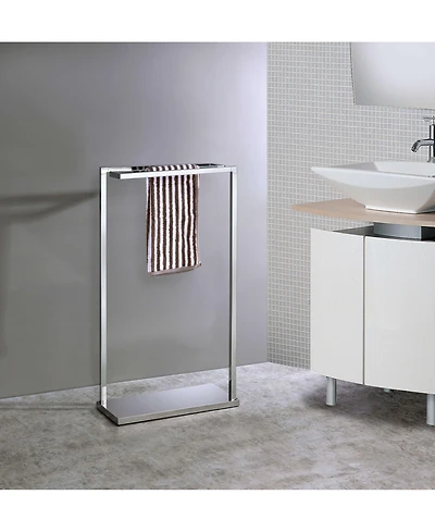 Kings Brand Furniture Metal Towel Rack Stand With Single Bar For Bathroom Towel Storage