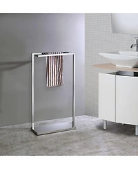 Kings Brand Furniture Metal Towel Rack Stand With Single Bar For Bathroom Towel Storage