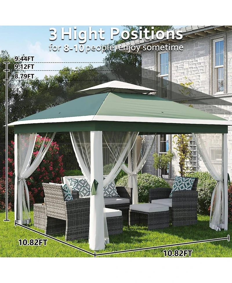 gaomon Outdoor Canopy Shelter Pop Up Gazebo Tent with Mosquito Netting