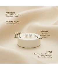 Sterling Silver Faux Pearl Studs