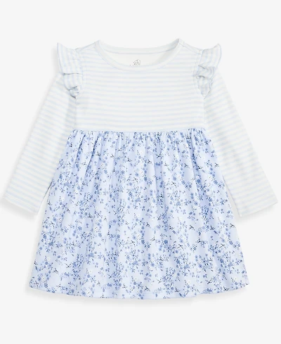 First Impressions Baby Girls' 0M-24M Long-Sleeve Mixed-Print Dress, Macy's Exclusive