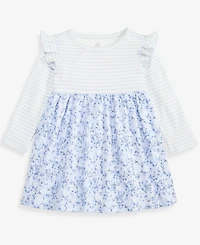 First Impressions Baby Girls' 0M-24M Long-Sleeve Mixed-Print Dress, Macy's Exclusive
