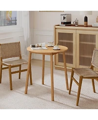 Slickblue Wicker Round Dining Table for 2-4 Person Patio Table