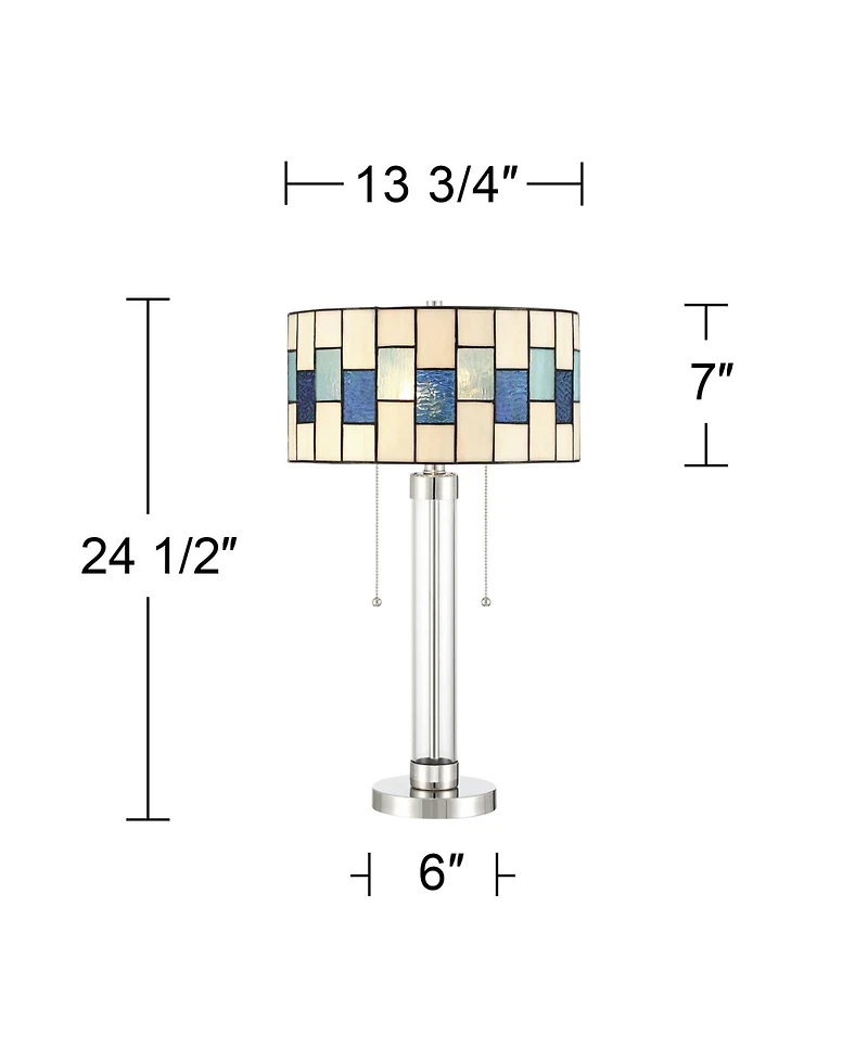 Robert Louis Tiffany Andra 24 1/2" High Art Glass Table Lamp Set of 2