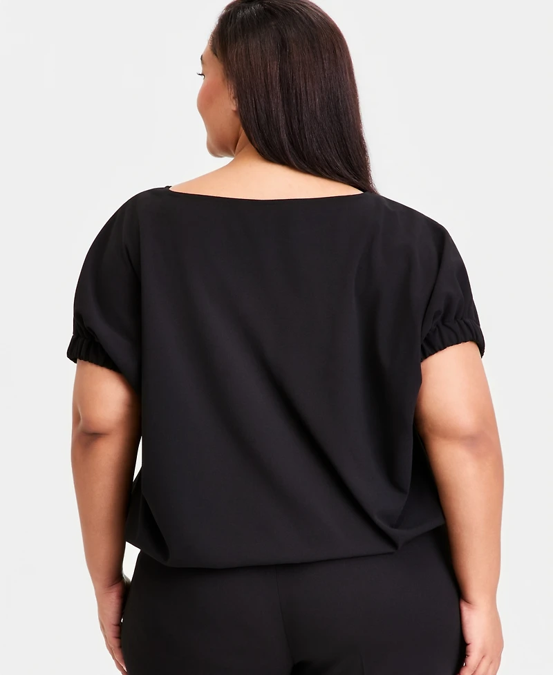 Anne Klein Plus Boat-Neck Dolman-Sleeve Top