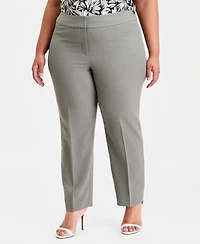 Kasper Plus Mid Rise Straight-Leg Pants
