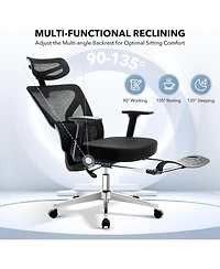 gaomon Office Chair Ergonomic Desk Chair,Home Mesh Chair with Adjustable Footrest Lumbar Support,High-Back Computer Gaming Chair
