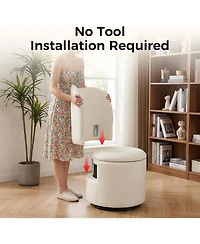 gaomon Velvet Vanity Chair with Storage,360 Swivel Makeup Chair with Back,Modern Swivel Accent Stool Barrel Chair Upholstered Ottoman Vanity Stool