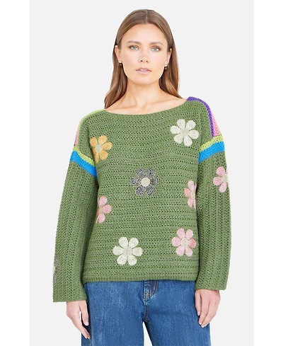 Yumi Women's Crochet Flower Jumper