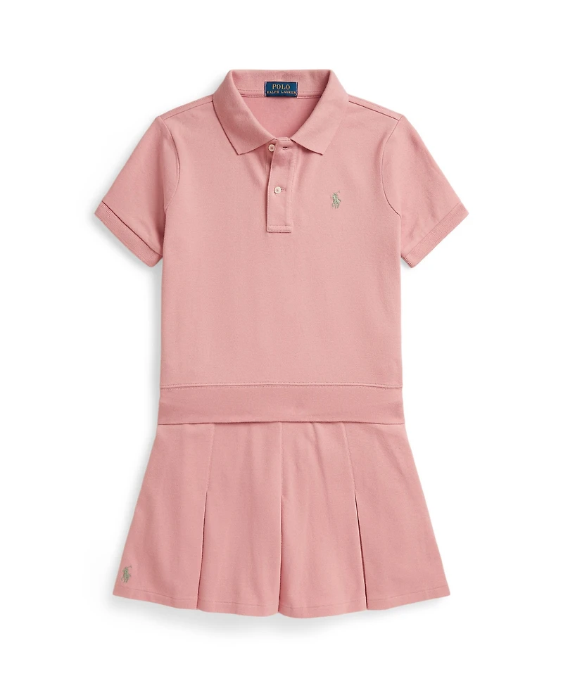 Polo Ralph Lauren Girls' 7-16 Stretch Mesh Boxy Shirt and Skirt, 2-Piece Set