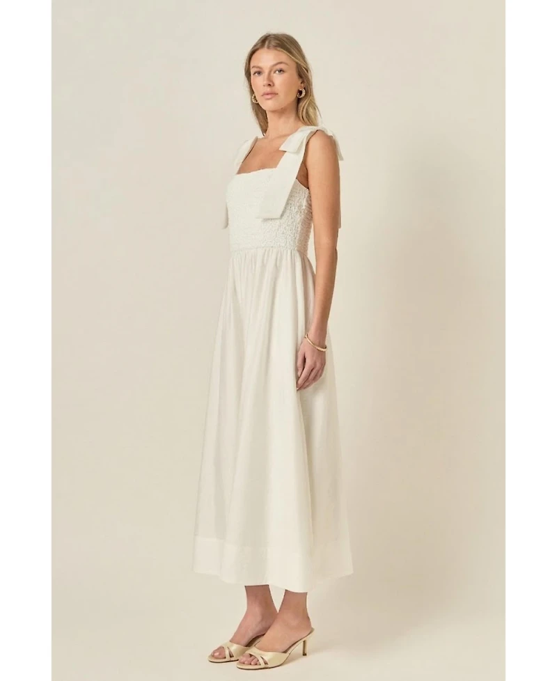 English Factory Women's Mixed Media Midi Dress