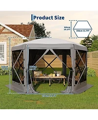 gaomon 11.8FT Collapsible Gazebo Tent with 6 Removable Wind Panels for Outdoor Events, Camping, Patio, Backyard