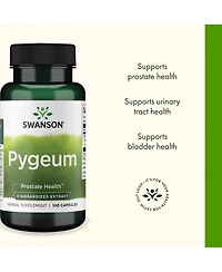 Swanson Pygeum Herbal Supplement for Male Prostate, Bladder and Urinary Health, Men's Health Support 100 Capsules
