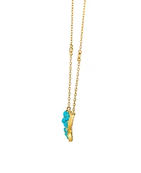 Le Vian Sapphire (1-1/4 ct. t.w.), Turquoise & Diamond (1/20 ct. t.w.) Pendant Necklace in 14k Honey Gold