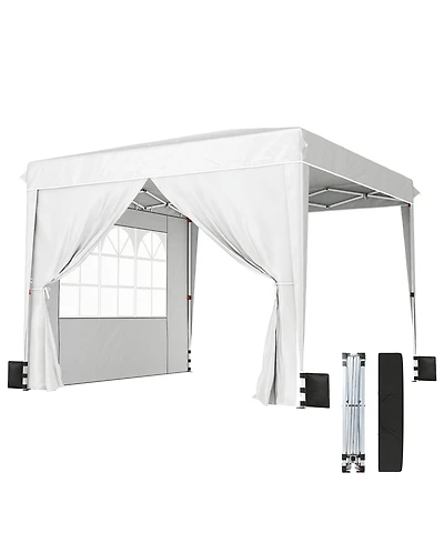 Outsunny 10 x 10 ft Pop Up Canopy Tent with Sides, UPF50+ Inst Canopy