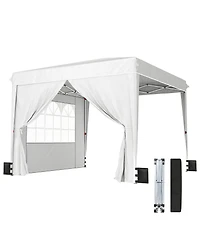 Outsunny 10 x 10 ft Pop Up Canopy Tent with Sides, UPF50+ Inst Canopy