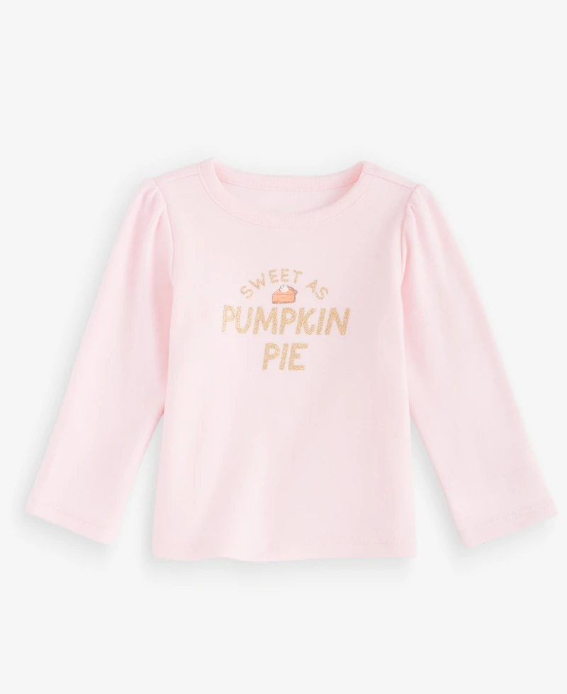 First Impressions Baby Girls' 3M-24M Mix & Match Long-Sleeve Pumpkin Pie T-Shirt, Macy's Exclusive